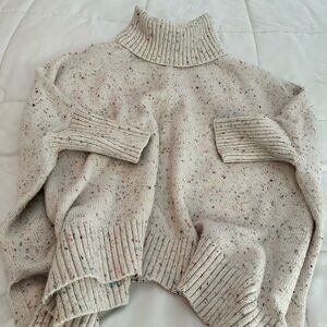 LOFT Multicolor Speckled Turtleneck Sweater
